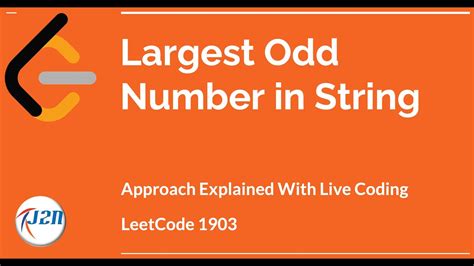 largest two digit odd number|Largest Odd Number in String .